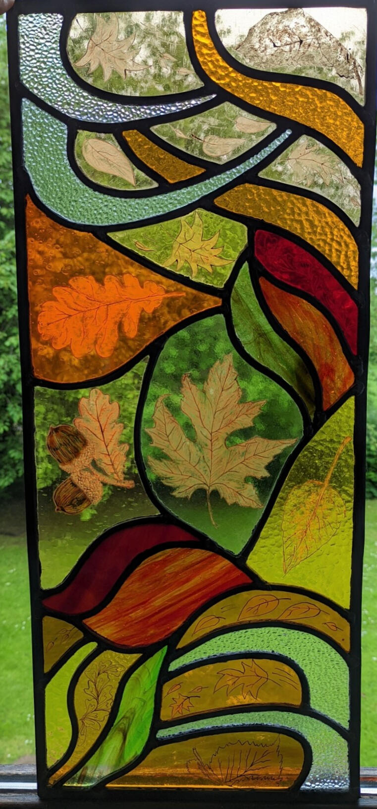 Autumn wind, stained glass