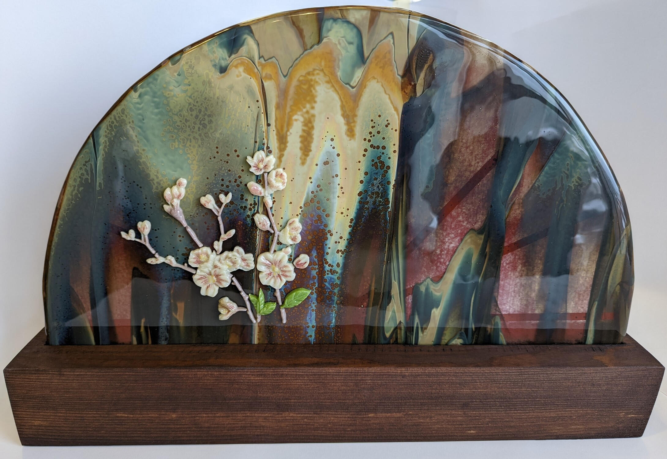 Tessen, fused glass 25x45 cm