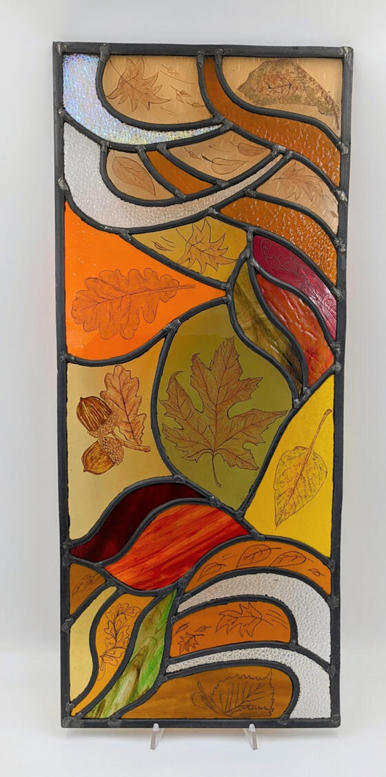 Autumn wind, stained glass