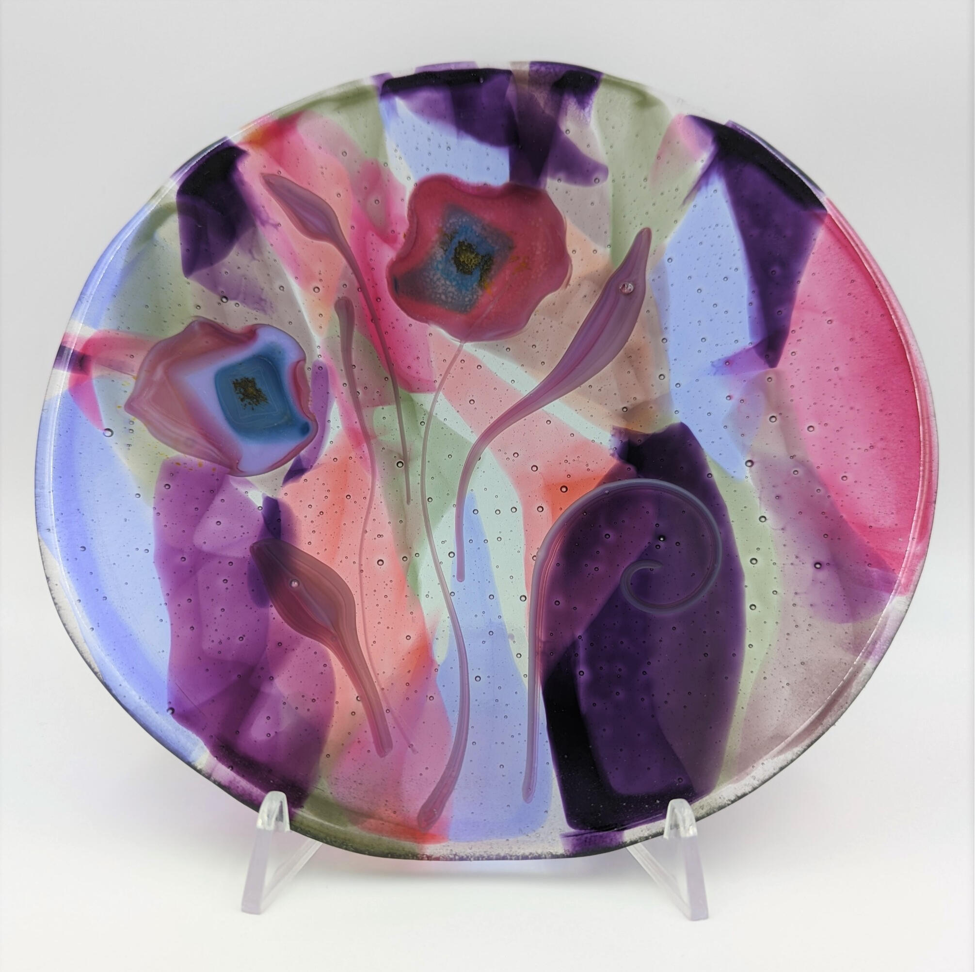 Imaginary meadow, fused glass