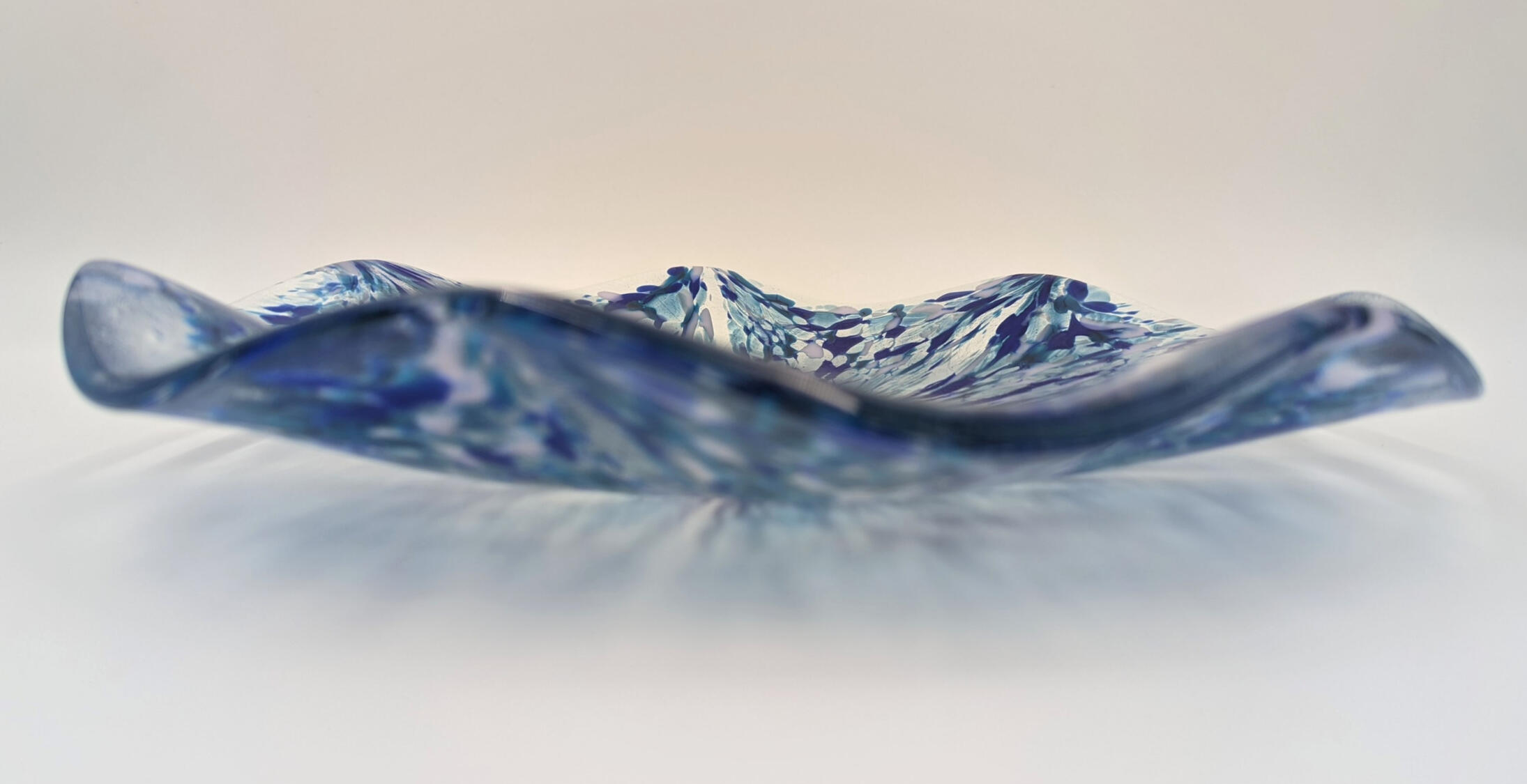 Sea wave bowl, fused glass